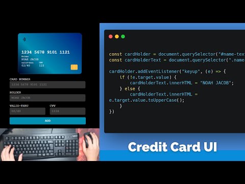 ASMR Programming - Coding Credit Card UI Form with HTML, CSS & JS - No Talking