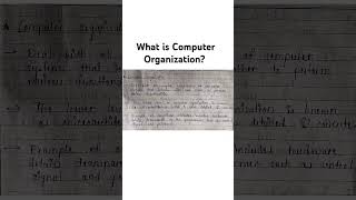 What is computer organization? #engineering #shorts