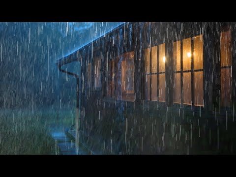 Rain on Roof in Misty Forest | Fall Asleep Fast with Relaxing Night Sounds
