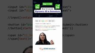 Learn Selenium in 30 Days | Day 1: How to Locate Dynamic ID in Selenium | STAD Solution