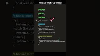Day 4: final, finally, finalize -Don’t Confuse #javashorts#javainterviewquestions