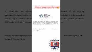 NHB Recruitment Notice | NHB vacancy | National Housing Bank | #nhb