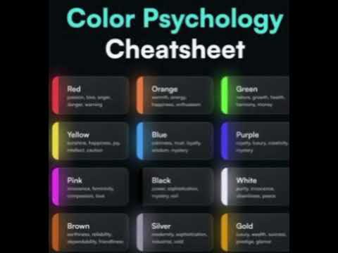 COLOR PSYCHOLOGY CHEATSHEET #colorpsychology #shorts