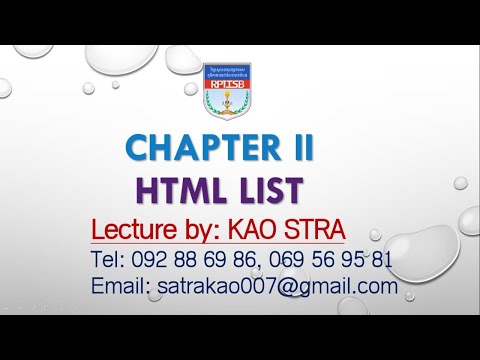HTML-Review Chapter2 using list