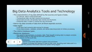 4.6 Introduction to Big Data Analytics Tools and Technology