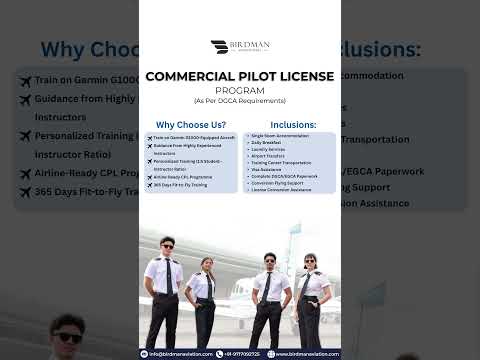 Turn Your Aviation Dreams Into Reality with Birdman Aviation India! ✈️💙 #CommercialPilotLicense #CPL