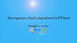 How to generate a cPanel backup and sent it to FTP Server  with hostking