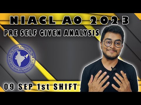 NIACL AO 2023 PRE Self Given Analysis || 09 Sep 1st shift || #niaclao #niaclaopre2023 #insurance