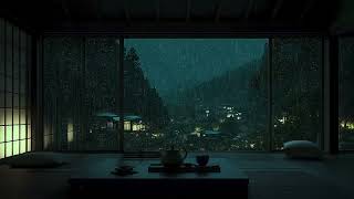 Peaceful Night Rain on Window Glass 🌙 Deep Sleep Background Sounds (No Ads)