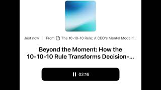 Mastering Decisions with the 10-10-10 Rule | Think Beyond the Moment