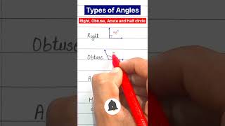 Different types of angles | Right, acute, obtuse and half circle | #maths #mathslover #mathstricks