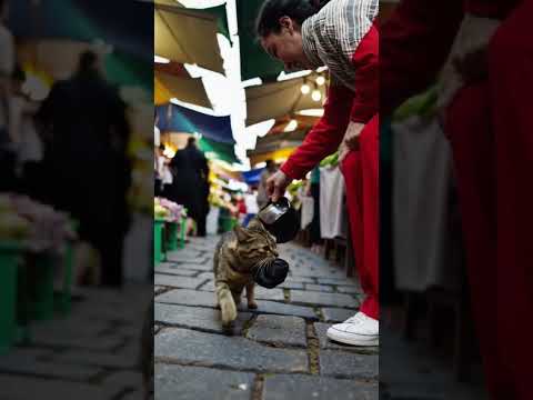 cat going market #viral #funny #cartoonbackgroundmusic #cartoonanimal #cute #beamngexperiments #cart