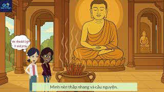 Daily English Speaking Routine | 5 minutes everyday practice (Visiting a Temple)