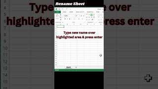 How to rename Sheet in Excel #exceltipsandtricks