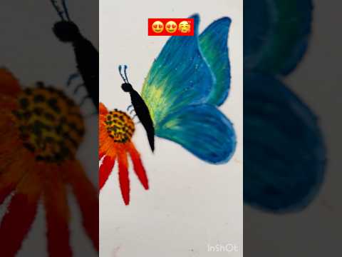 Oil pastel drawing - Butterfly 🦋 #oilpastel #oilpasteldrawing #creative #art #artwork#shorts#hype