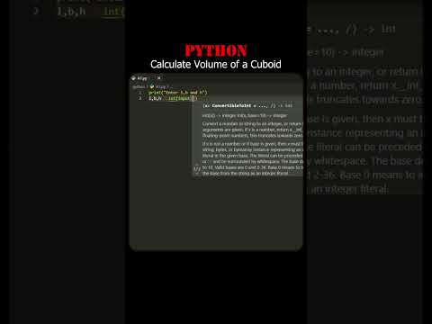 How to Calculate Volume of a Cuboid in Python Language | #shorts #python #program