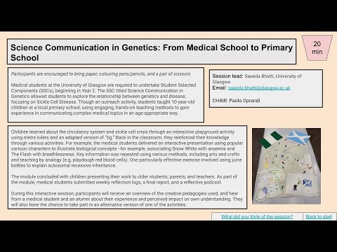 Session 9: Science Communication in Genetics