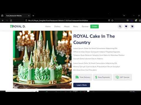 Complete Responsive Food   Restaurant Website Design Using HTML   CSS   JAVASCRIPT   From Scratch