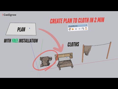 beginner's Tutorial Create Plan To Cloth in sketchup for Free #cad2grow 