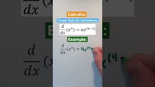 Power Rule for Derivatives #Shorts #calculus #math #maths #mathematics #education #learn #study