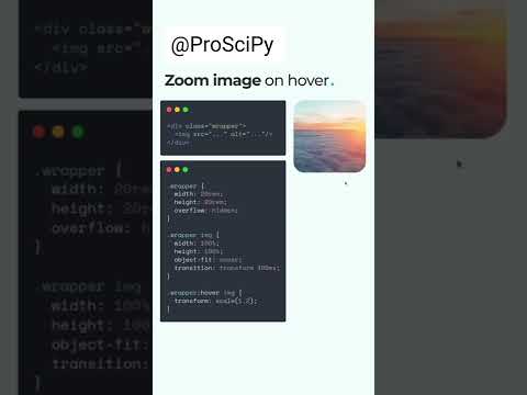 zoom image on hover | using html and css | #html #css #javascript #ProSciPy @ProSciPy