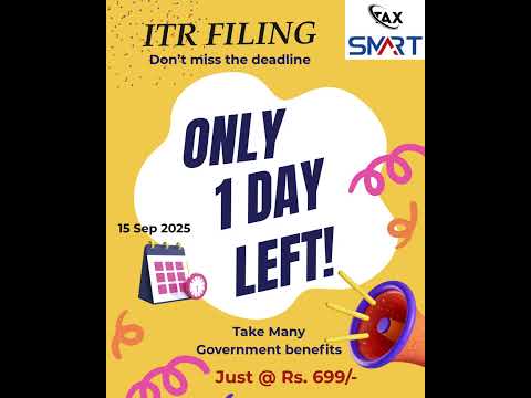 🚨 “Last Chance! ⏳ Only 1 Day Left to file your Income Tax Return. File Now & avoid late fee!” #itr