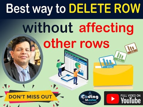 DELETE rows in Excel without affecting other rows