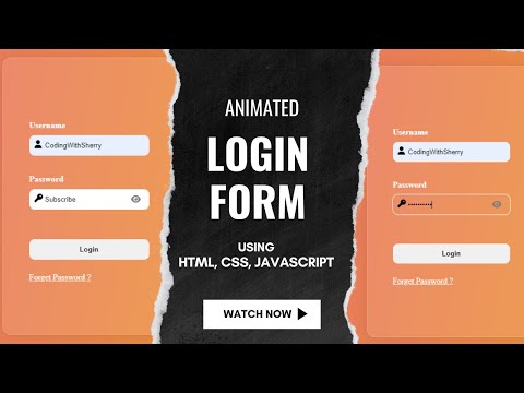 Animated Login Form Using HTML, CSS, JavaScript | JS Show Password | #sourcecode