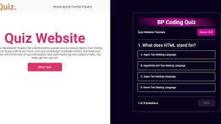 Step-by-Step Guide to Creating a Quiz Website Using HTML | CSS | jQuery | BP CODING |