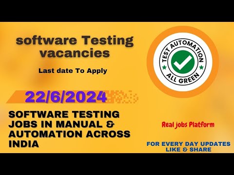 Manual & Automation Testing Jobs |WFH Testing Jobs | Manual Testing| Fresher Jobs| Testing Jobs