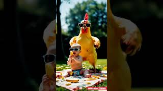 "Baby vs Chicken | Funny AI Animation 2025 | Banana Rain Comedy 😂🍌 #MiniAnimationAI"---