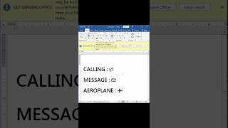 Calling Message and Aeroplane symbol in Ms Word l #symbols #msword