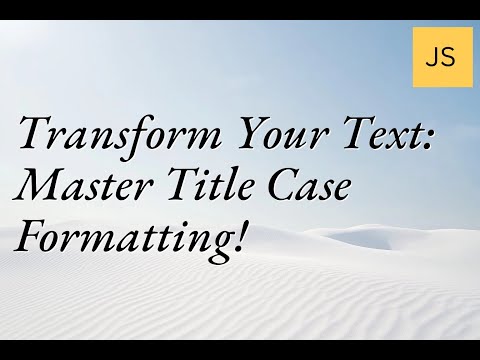 Transform Your Text: Master Title Case Formatting! #TitleCase #TextEditing #CleanFormatting
