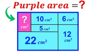 Can you find area of the Purple shaded Rectangle? | (Rectangles) | #math #maths | #geometry