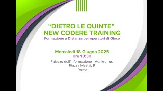 “Dietro le Quinte” – New Codere Training | 18 giugno 2025 | Palazzo dell’Informazione Adnkronos