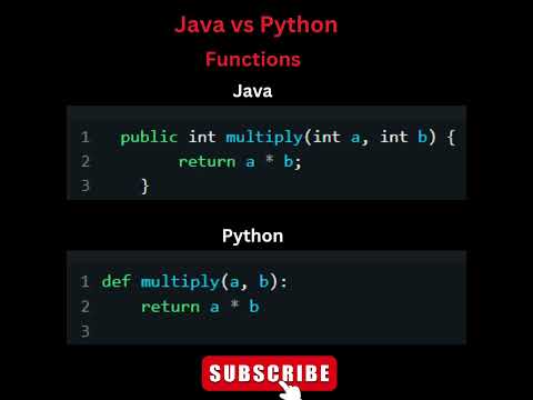 Functions in Java and Python.#java#python#coding#programming#shorts