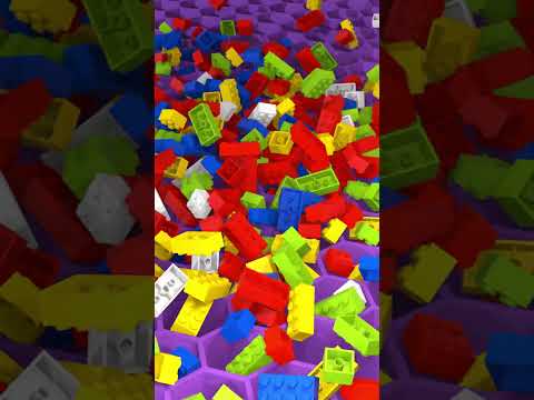 Dropping Lego Bricks Into The Grid 🧩 Satisfying 3d Animation #satisfying #animation #blender3d
