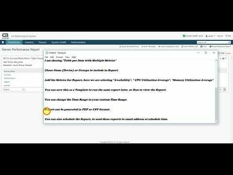 CA Performance Management-Report Creation & Scheduling
