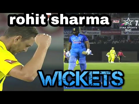 rohit sharma wicket josh hazlewood today big wicket india vs Australia live match