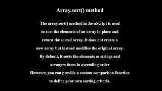 JavaScript Sorting Made Simple: How to Use array.sort() for Beginners