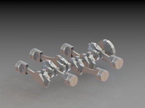 Boxer or Flat Engine,modelling and design in solidworks