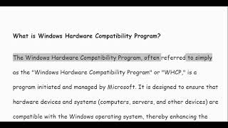 What is Windows Hardware Compatibility Program? Windows Hardware Compatibility Program explained