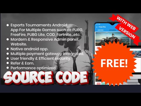 PUBG ,FREEFIRE Tournament App Free Source Code Download