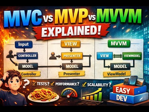 MVC vs MVP vs MVVM Explained 🔥 | Architectural Patterns for Beginners