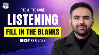PTE Listening Fill in the Blanks | Most Repeated Questions | PTE Academic & PTE Core December 2025