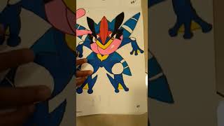 I painted Ash Greninja from Pokemon 😏 #shorts #pokemon #smartprojects
