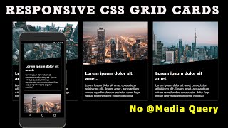 CSS Card Design Layout Using HTML and CSS Grids | No Media Query only CSS3 Grid #css-grid #no-@media