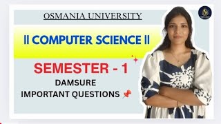 COMPUTER SCIENCE | BSC | IMPORTANT QUESTIONS | SEM-1 | OU | 2026 | ‎⁨@shivanipallela⁩  