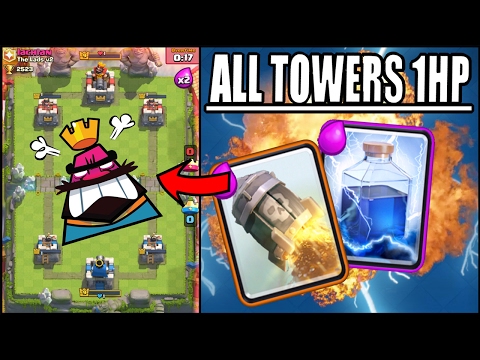 Clash Royale all towers 1HP!