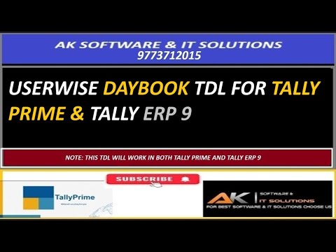 USERWISE DAYBOOK TDL FOR TALLY PRIME & TALLY ERP 9